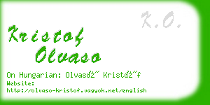 kristof olvaso business card